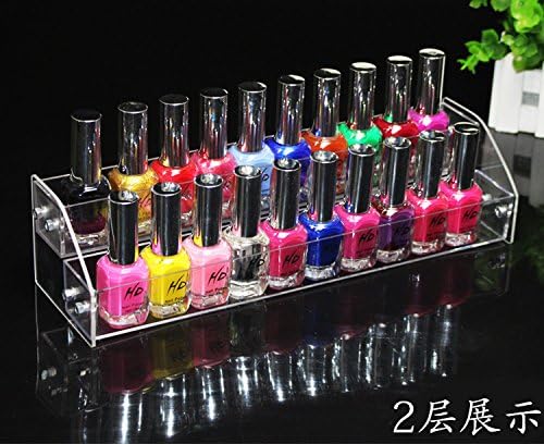 Acrylic Clear Makeup Cosmetic Nail Polish Varnish Display Stand Rack Organizer Holder (2-Tier Stand)