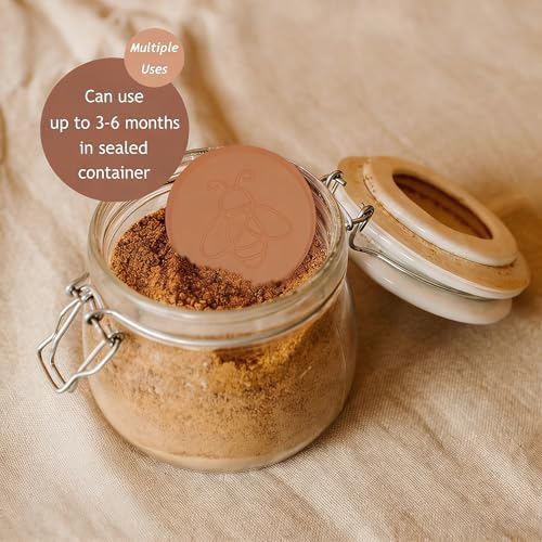 2 Pack Terracotta Brown Sugar Saver Bee, Reusable Brown Sugar Keeper Disc to Maintain Food Moisture, Multiple Uses for Food Storage Containers - 5