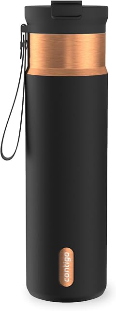 Contigo DualSip 24 oz Water Bottle w/Carry Strap & 2-Way Lid (Drink from Straw or Spout) | Vacuum-Insulated Stainless Steel for Cold Drinks | 100% Leakproof | BPA & Lead-Free | Dishwasher Safe