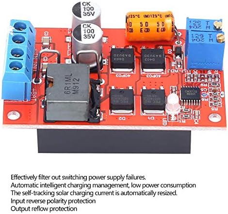 FTVOGUE 5A MPPT Solar Charge Controller circuit board with features listed