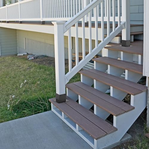 Kinchoix 6PCS Post Base 4\"x 4\" (Actual 3.5 x 3.5 inch) Wood Fence Post Anchor Pergola Brackets Heavy Duty Post Bracket for Deck Porch Railing Support Trim