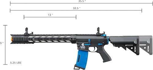 Vista 31 de Lancer Tactical Gen 2 Pistola de perdigones resistente M4 SPR Interceptor, eléctrica, polímero, completa, semiautomática, 1000 rondas, bolsa de 0.01
