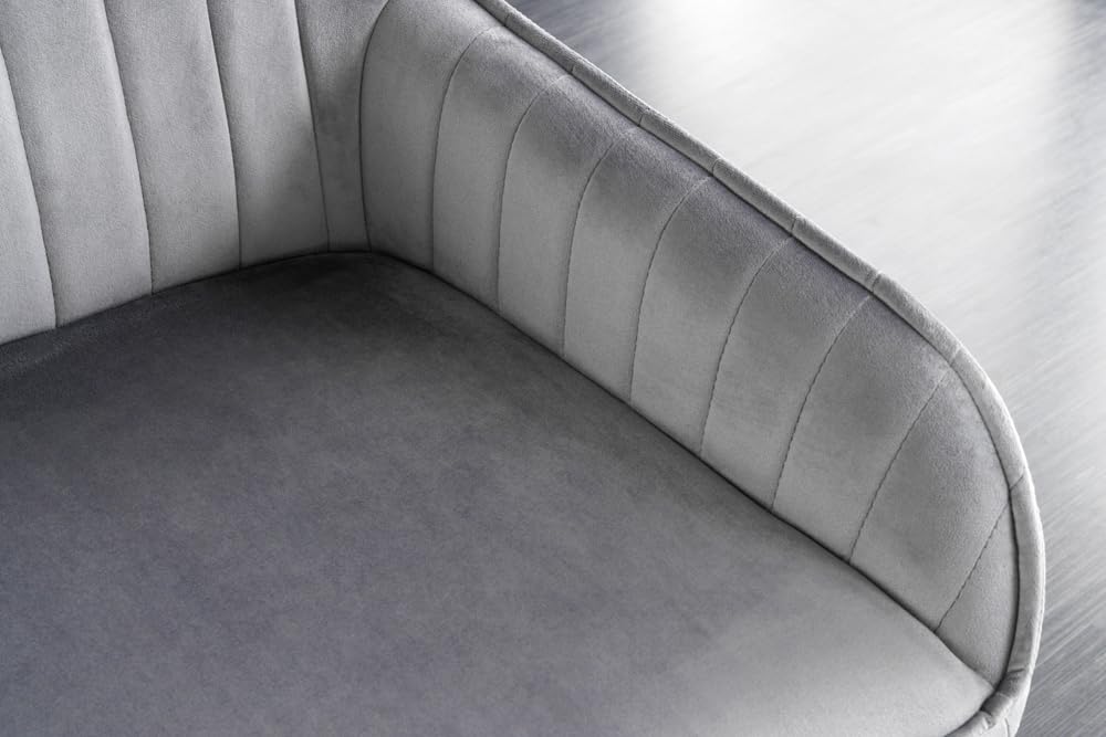 Riess Ambiente Design Sitzbank Turin 160cm Silbergrau Samt schwarz Metall Armlehne Polsterbank mit Samtbezug, Esszimmermöbel, Flurmöbel