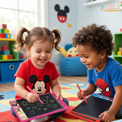 Image of Pack of 4 LCD Writing Tablet 8.5 Inch Colorful Doodle Board for Kids,Educational Electronic Drawing Pad, Reusable Learning Toy & Travel Essentials|Birthday Gift for Boys & Girls(Multicolor)