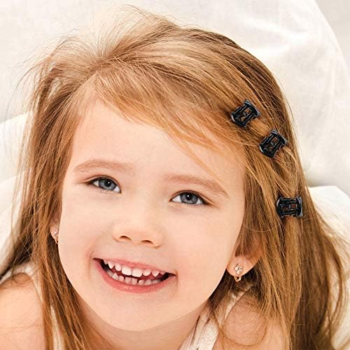 VEGCOO 60 Pcs Mini Hair Clips, Plastic Hair Claw Clips Pins Clamps for Girls and Women, Black Claws