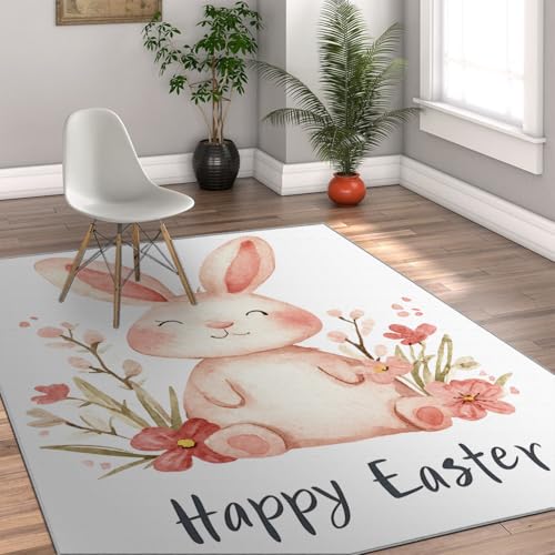 Tapis de chambre 140x200 antidérapant idéal comme descente de lit rose