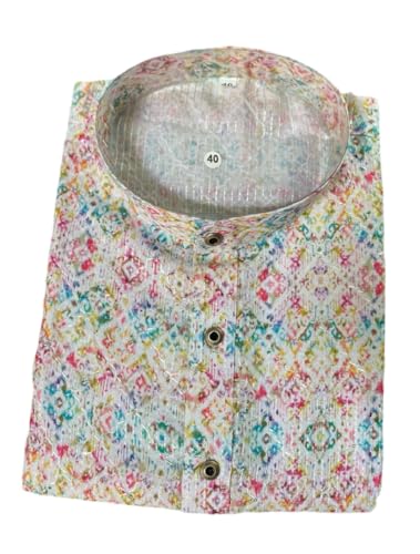 Image of FOXDX Men's Traditional Cotton Floral Printed Only Kurta
