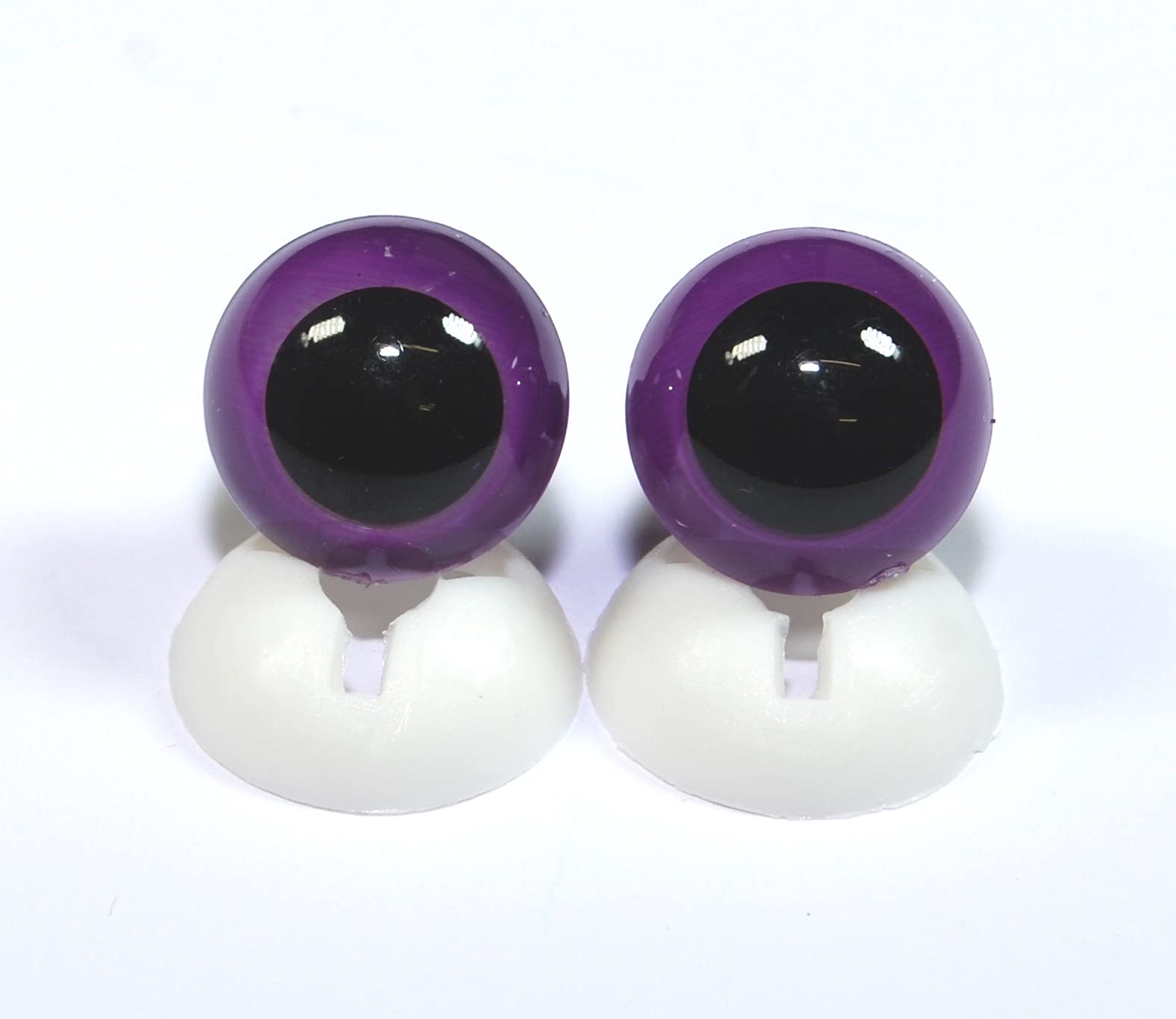 celloexpress 15mm Purple Eyes with Plastic Backs - Safety Eyes for Soft Toy or Teddy Bear Making - Pack of 1 Pair