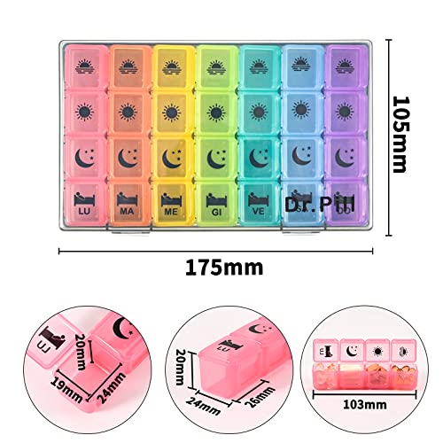 Porta Pillole Settimanale a 7 scomparti 175mm