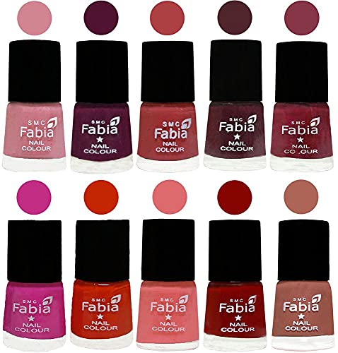 Image of ALL IN ONE (PACK OF 10), Long Lasting Glossy Nail Polish, 6 ml Each, All Vibrant Colours,02197