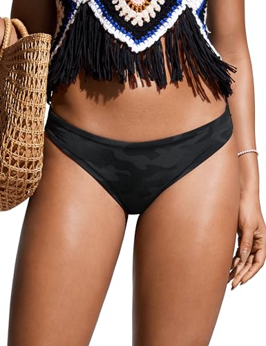 Image of CRZ YOGA Low Waisted Bikini Bottoms | Mid Cut Leg, Medium Bum Coverage, Full Lining, Swim, Bathing Suit Briefs for Women