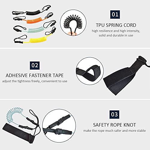 yeacher Kayak Paddle Board Leash SUP Paddle Stretchable Leash Caiaque Prancha de surf Safety Rope Pa