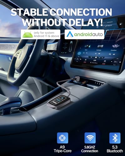 Adaptador Android sem fio automático para carro Android com fio de fábrica, converte Android Auto co