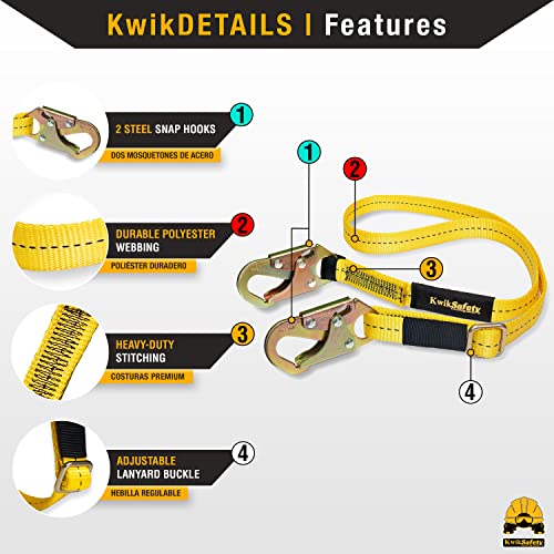 Kwiksafety (Charlotte, Nc) Copperhead Safety Lanyard (Adjustable 4' To 6') Single Leg No Shock Absorber Ansi Osha Positioning #TOP1