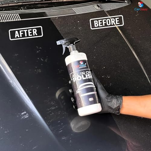 Image of CAR SAAZ All-in-One Polish (1L) - Multipurpose Car and Bike Polish | Instant Shine Polish for Exterior, Interior & more | Restore Shine and Gives Protection on Multi-surfaces