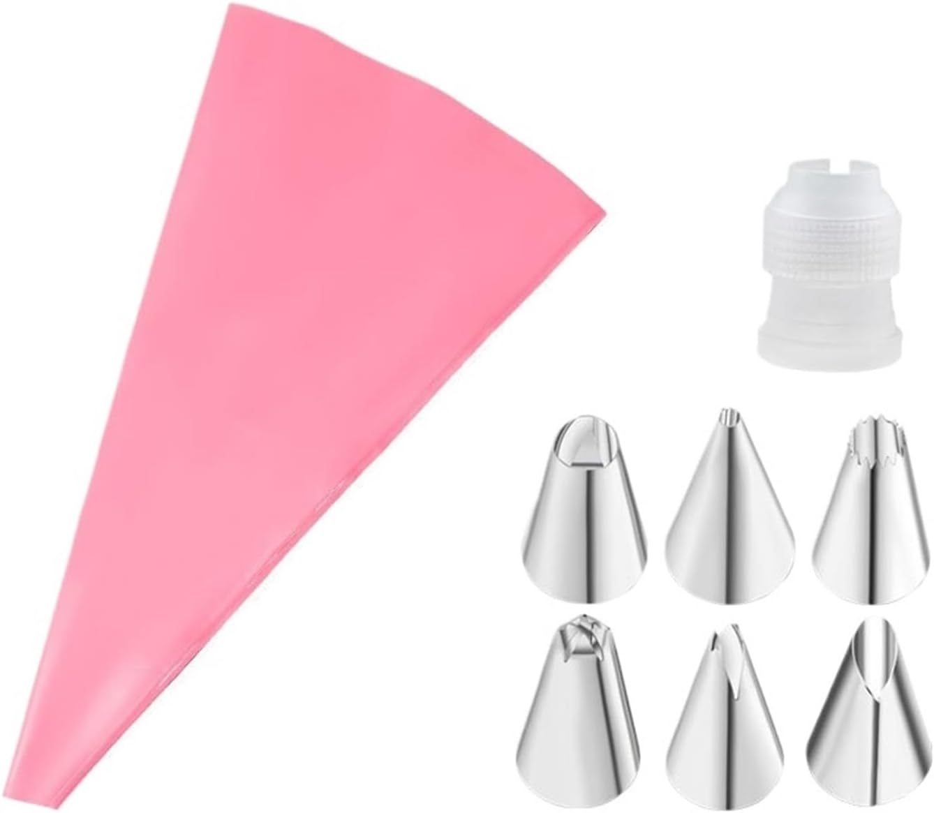 Multifunctional Cake Decorating Tools Reusable Nozzle(Pink 14pcs)