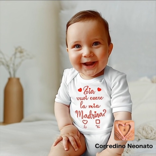 Body Personalizzato Neonato Body Personalizzato Per Neonato Con Tenera Dedica Vuoi Essere La Mia Madrina? Vuoi Essere Il Madrina Battesimo
