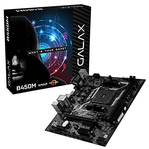 Image of GALAX B450M Motherboard for AMD Ryzen 1st, 2nd and 3rd Gen CPU with SATA 6Gbps, DDR4 32GB, HDMI, DVI-D, VGA, USB 3.1 Gen 1
