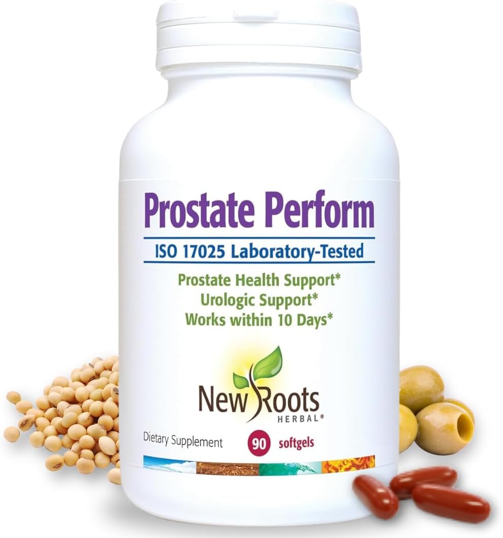 NEW ROOTS HERBAL Prostate Supplement with Super Blend of 16 Powerful Herbals: Saw Palmetto, Plant Sterols, Rye Flower, Borage Oil, Cranberry, Olive Oil, Selenium (30 Softgels) - Urinary Health
