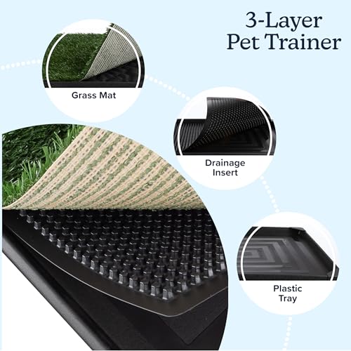 Artificial Grass Puppy Pee Pad for Dogs and Small Pets - 20x30 Reusable 3-Layer Potty Training Pad with Tray - Dog House and Pet Supplies by PETMAKER - Image 6