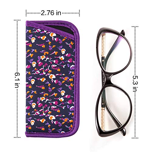 Image of TRIUMPH VISION 3 Pack Reading Glasses Pouch Soft Case Eyeglass Sleeve Slim | Alternative to Bulky Case in bag, Lightweight Lined Padded Protect Optical lens Slip in, Cute Pattern Portable for Daily Use