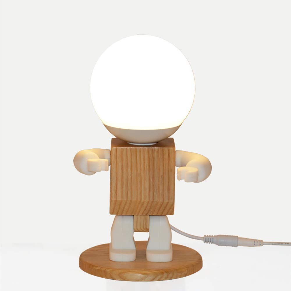 DAMAI Wooden Art Study Bedroom Children's Room Modern Minimalist Table Lamp Nordic Solid Wood Night Light 14 * 24cm CVUDCRXV
