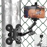 Magnetic Cell Phone Fence Mount for Universal Compatibility with Mevo Start, iPhone, GoPro & Action Cameras, Adjustable Arm with 360 Movement, Secure Magnetic Grip (Black)