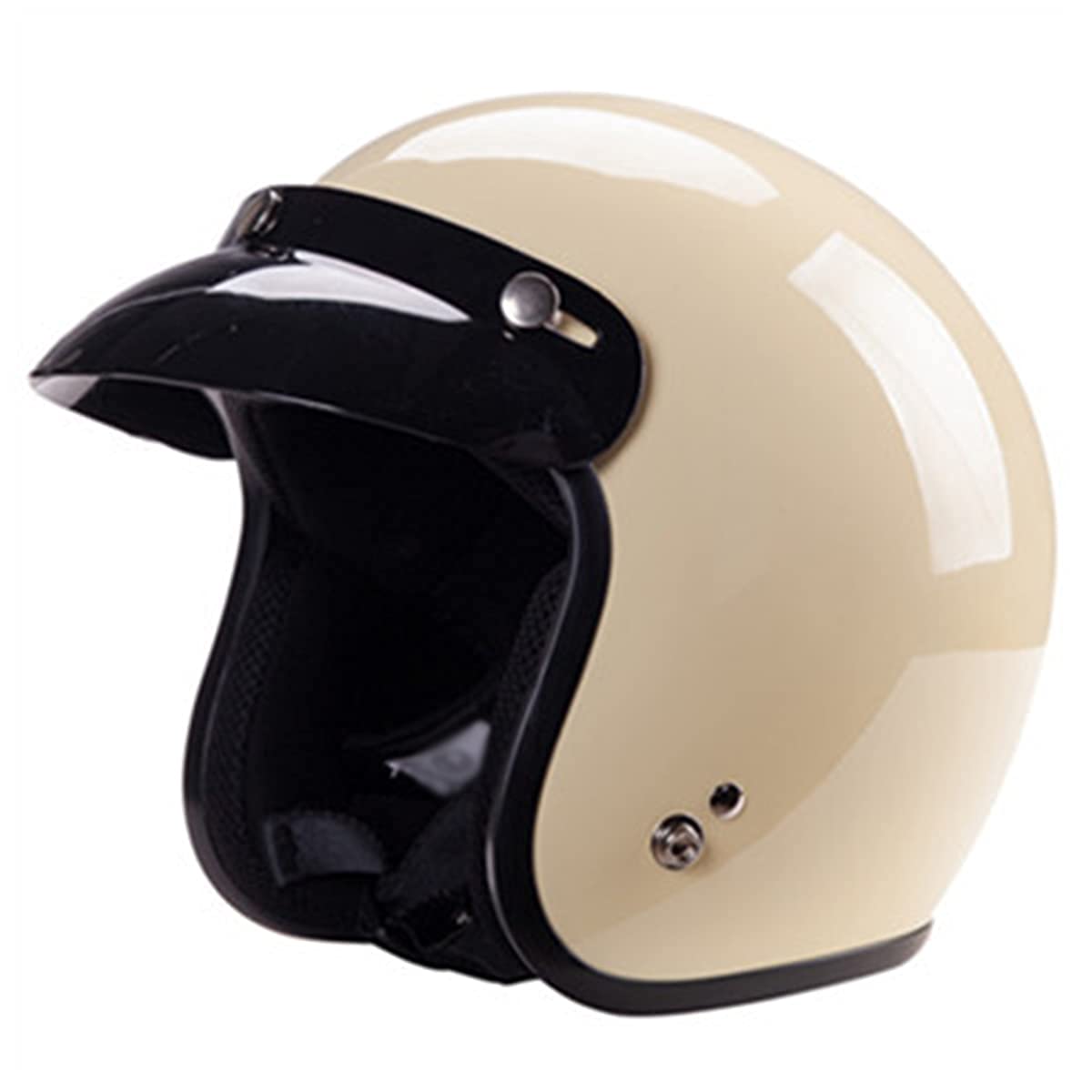 Vintage Motor Jethelm, Retro Motorfiets Halve Helm Heren Dames, Motorfiets Halve Helm ECE/DOT Goedgekeurd, Scooter Cruiser Chopper 3/4 Helm (zilver) (Color : A, Size : L=(59-60cm
