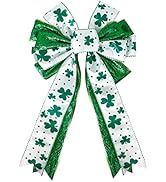 Patrick's Day Wreath Bow Green Shamrock Bowknot Irish Holiday DIY Crafts Gift Ribbon Bow Ornament...