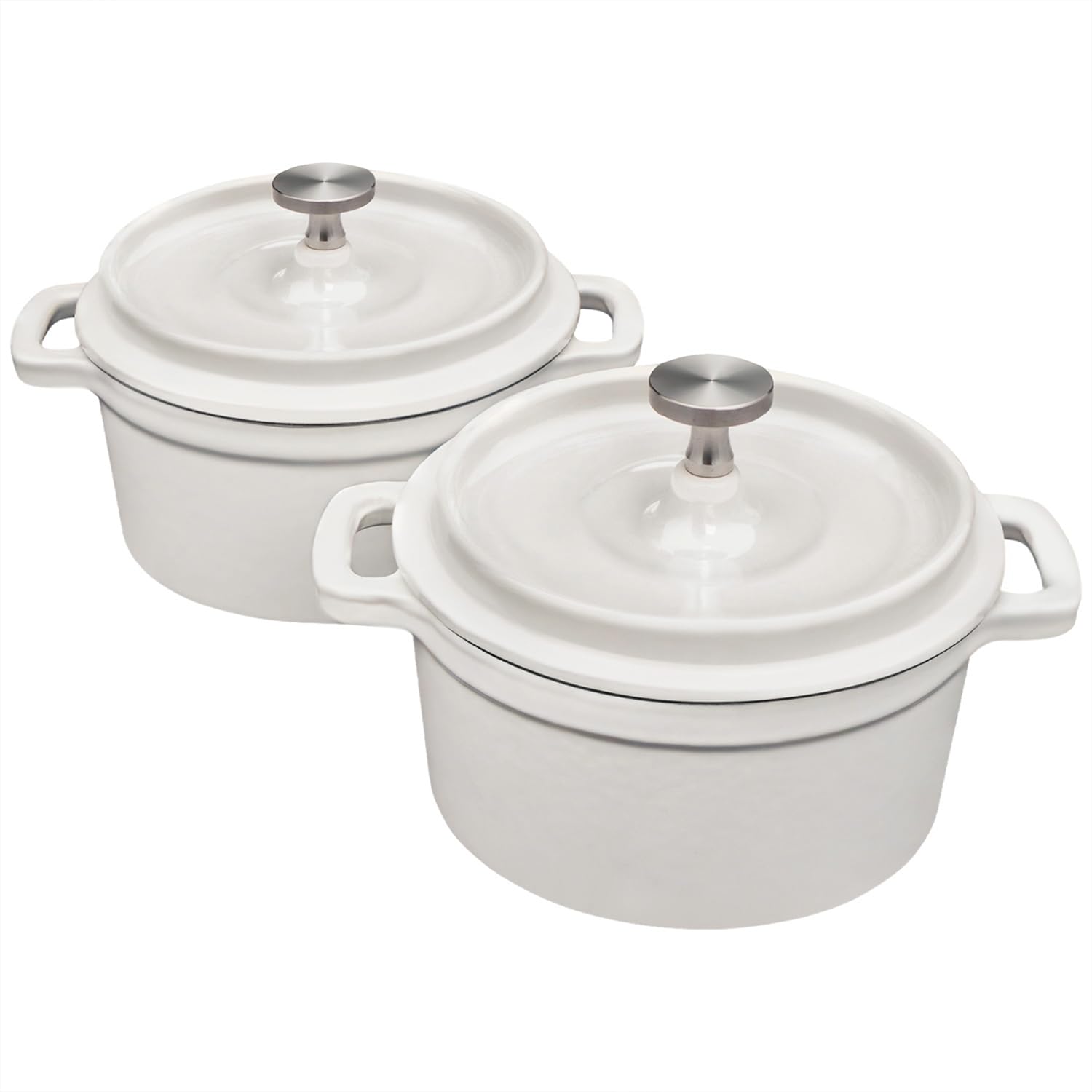 Flavehc Mini Cocotte 16 oz (0.5 qt) Set of 2 in White