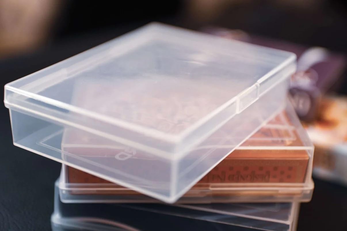 PCD 6-Pack Clear Plastic Playing Card Storage Boxes – Secure Snap Case for Standard Poker Size Decks