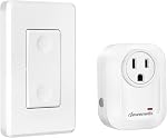DEWENWILS Interrupteur mural et sortie sans fil, aucun branchement de branchement sur le commutateur d'alimentation hors tension, interrupteur à télécommande extensible, 100Ft RF Gamme (2 Interrupteurs et 1 Récepteur)