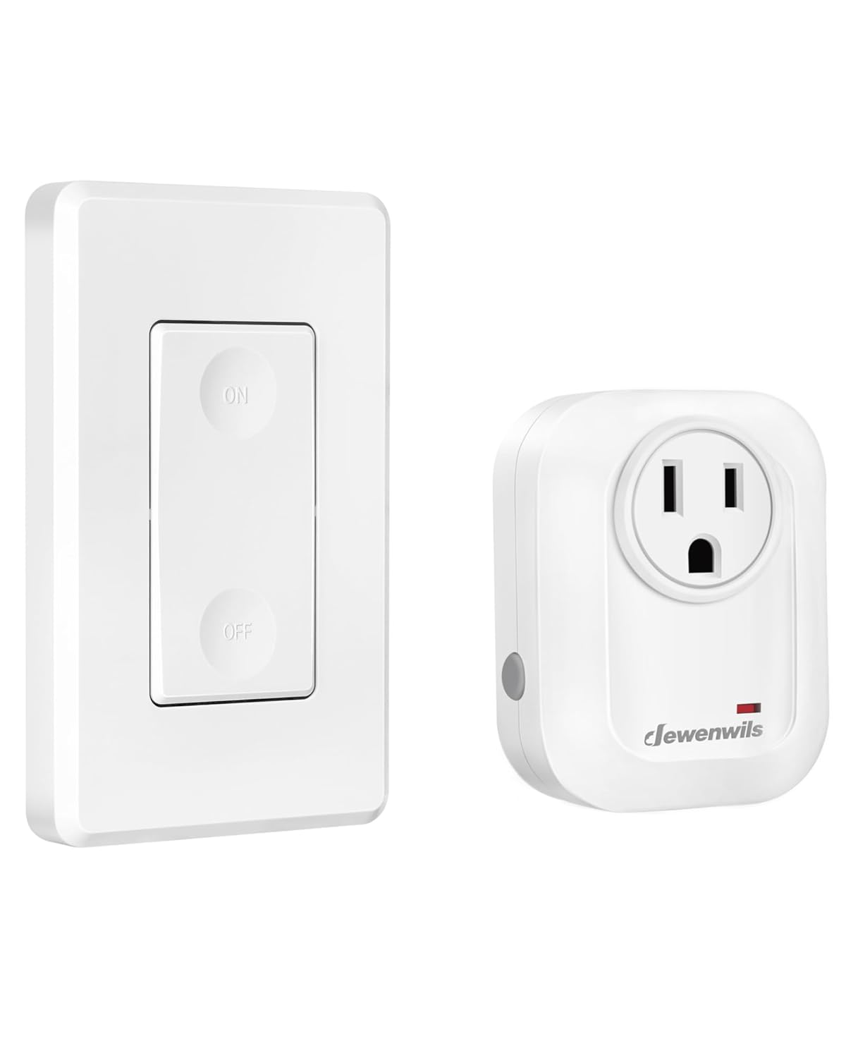 DEWENWILS Remote Control Outlet, Wireless Light Switch for Lamps, Fans, Household Appliances, Up to 100FT Range, Programmable Remote Outlet Switch, White