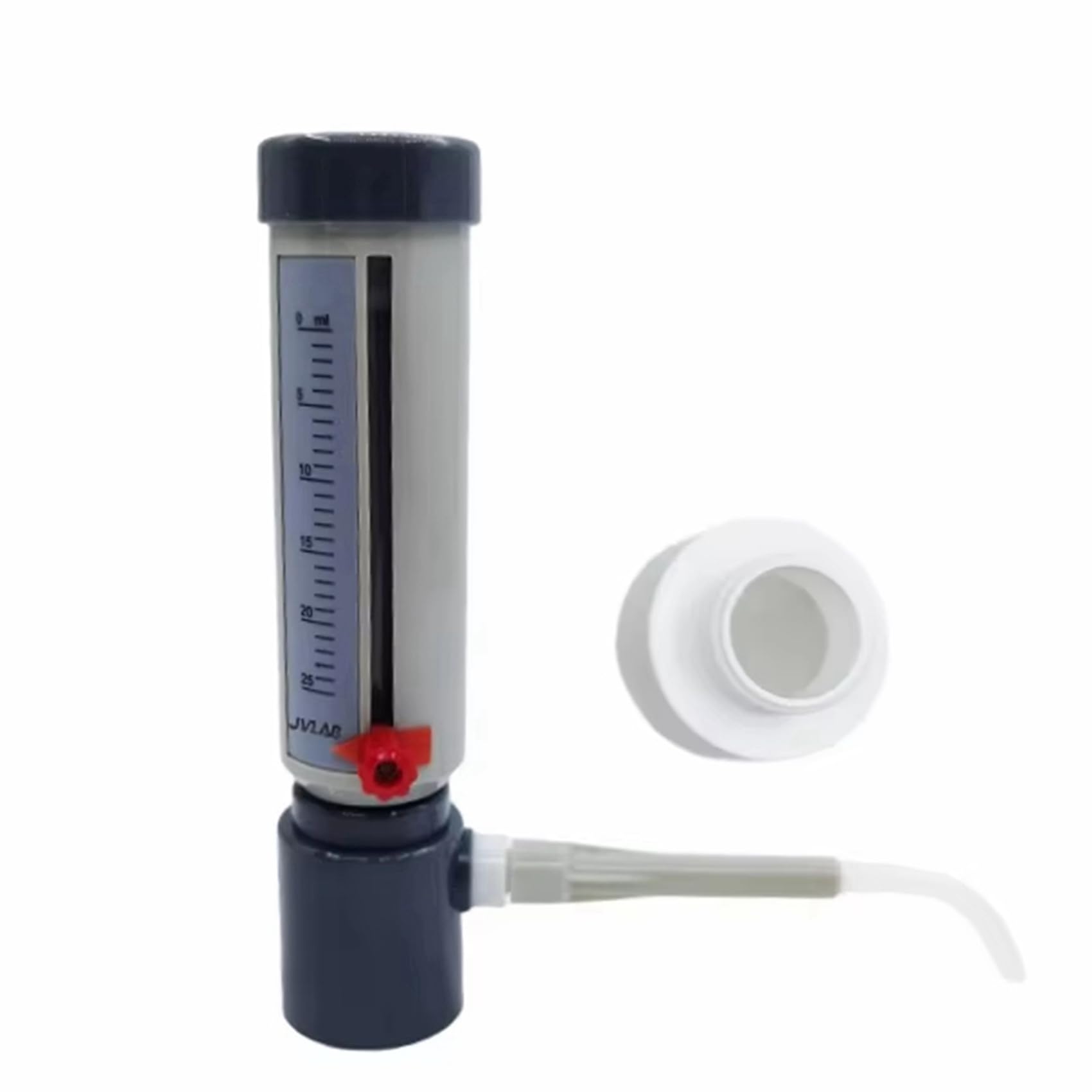 2X Dozownik na Górną Część Butelki Laboratoryjnej Ekonomiczny 5-25 Ml Regulowany Dozownik Cieczy Półautomatyczny Dozownik Cieczy z Adapterem GL45