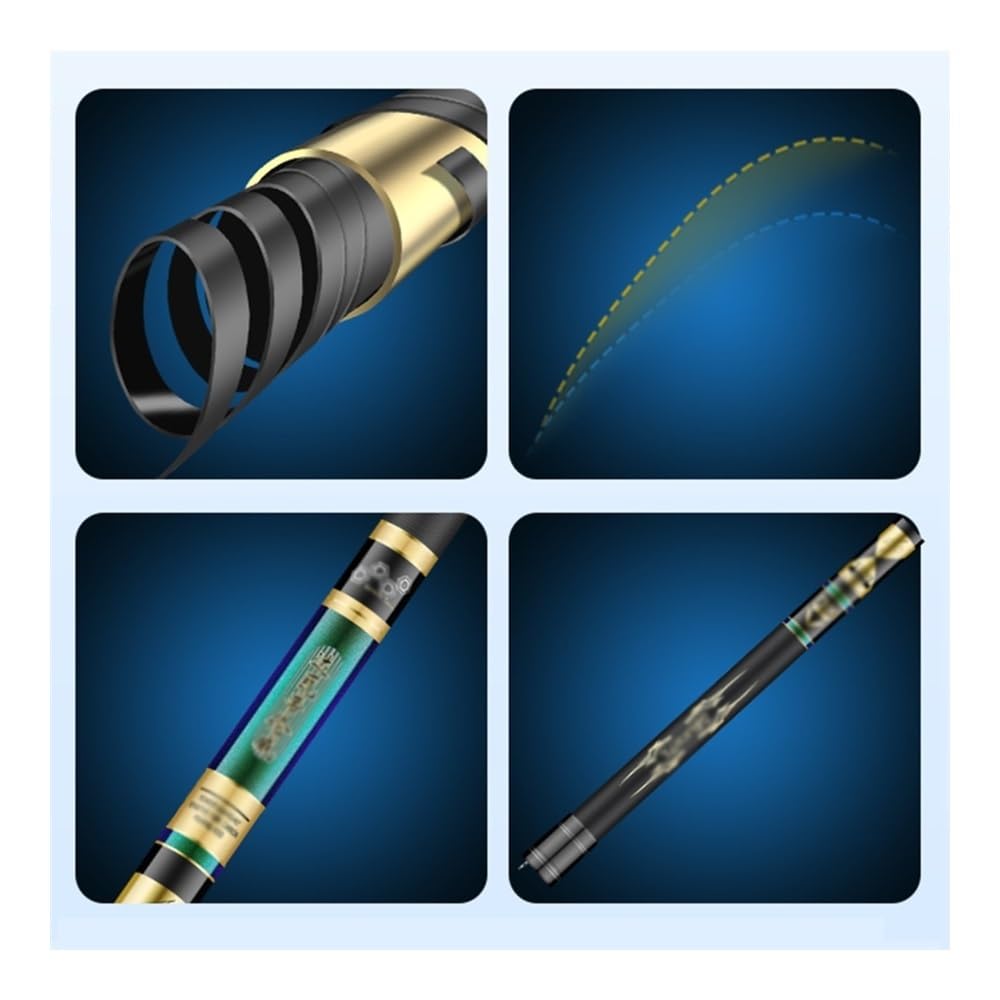 Wędka Ultra-Light Hard Fishing Rod Hand Long Casting Pole do wędkowania w słonej wodzie i w słodkiej wodzie(10m)