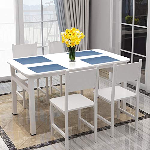 Vcvcoo Quilted Double Sided Placemats For Kitchen Dining Table, Waterproof Fabric Placemats Set Of 6, Blue Herringbone Fabric Table Mats Machine Washable #TOP7