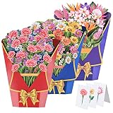 Paper Pop Up Cards Fresh Cut Flowers Bird of Paradise/Carnation/Daisy 13.58 inch 3D Popup Greeting C