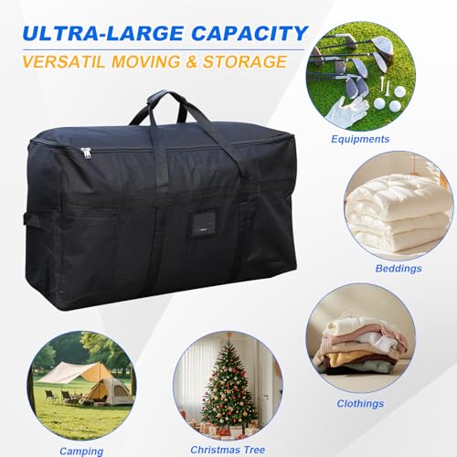 Image of Christmas Tree Storage Bag 4 FT Heavy Duty Storage Tote | Waterproof Christmas tree storage bag (32x12x16in) Dual smooth zippers, reinforced handles & label pocket dust /moisture-proof