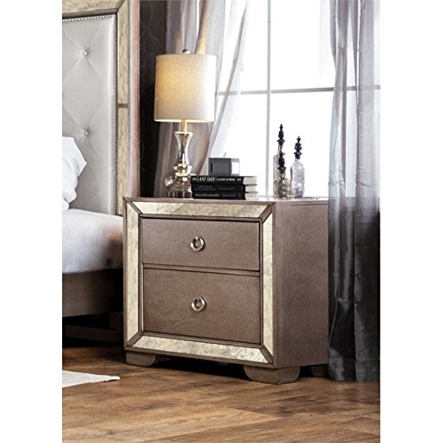 Furniture Of America Foa Celina 2Pc Gold Champagne Wood Bedroom Set - Queen + Nightstand #TOP5