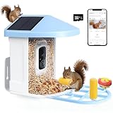 Squirrel Feeder with Camera Solar Powered,Bird Feeder Camera with AI Identify Birds Species,1080P HD...