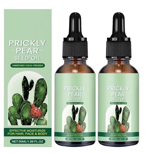 Aceite De Semilla De Higo Chumbo, Aceite Orgánico De Semilla De Higo Chumbo Hidratante Para La Piel, Aceite Hidratante De Cactus Para La Piel Para Cara Pelo Y Cuerpo (2pcs)
