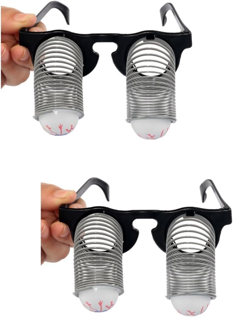 Toyvian 2pcs Eyeball Glasses Adult Drooping Eyes Glasses Up Eye Glass Spring