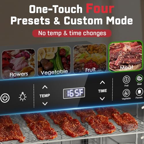Image of HOPERAN 16-Tray Stainless Steel Food Dehydrator, 800W with 4 Presets