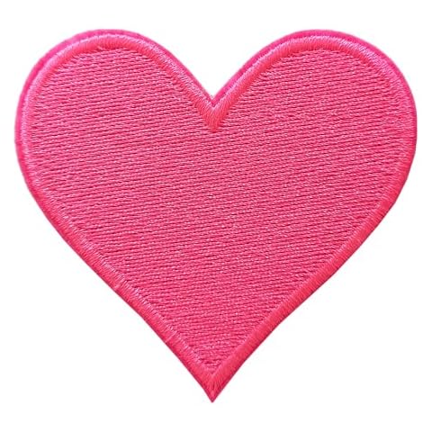 MISDONR 3pcs Dark Pink Heart Embroidered Iron on Patches for Clothing Jackets Backpacks 2.7x2.8 inch Cover