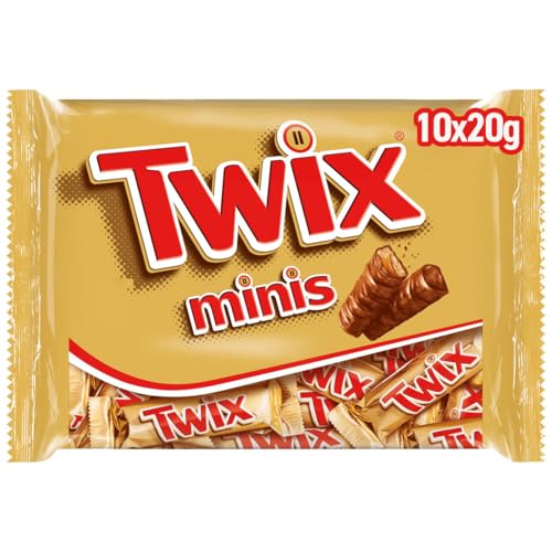 Twix Minis Schokoriegel, Karamell auf knusprigem Keks, Eine Packung, 1 x 227g