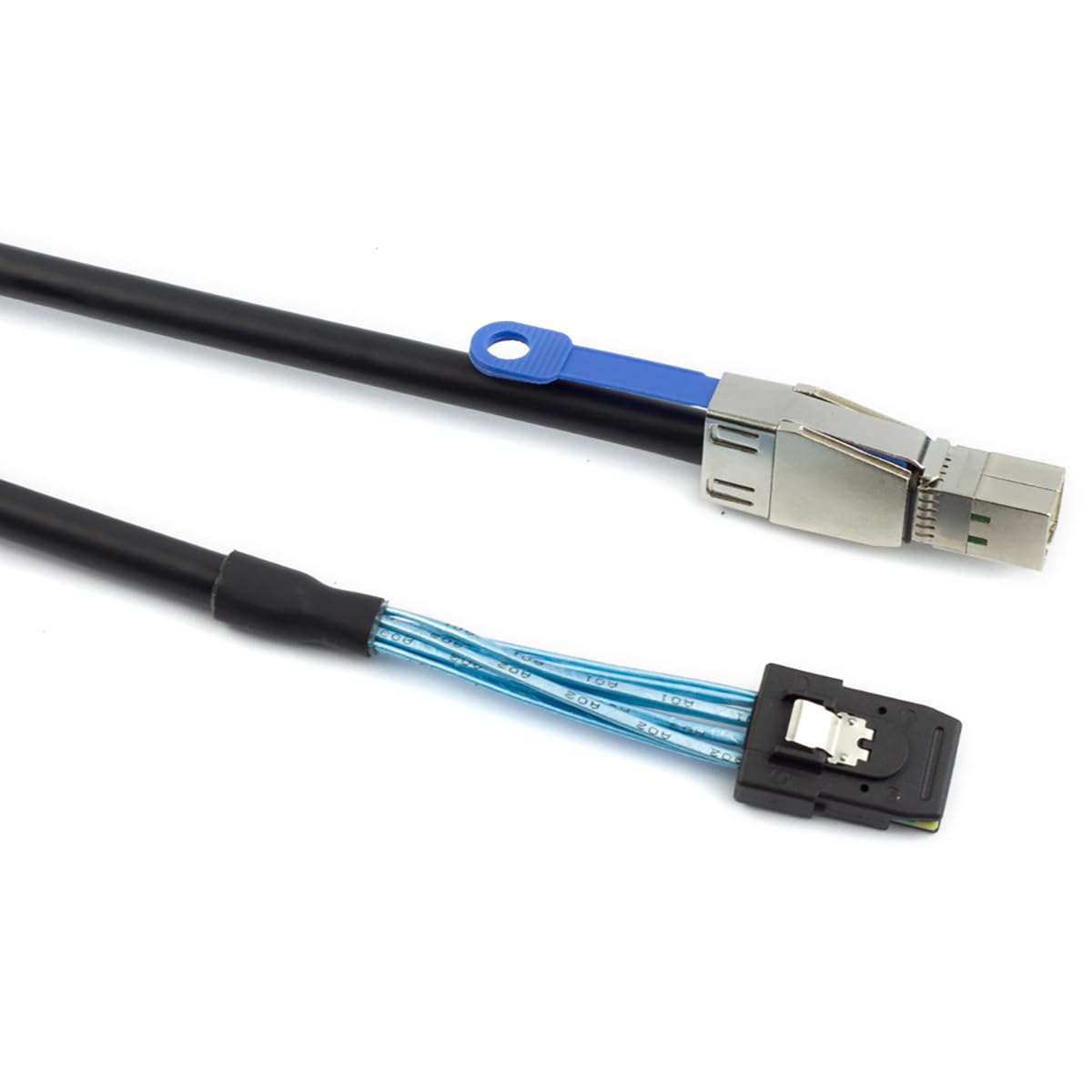 AoQhir Mini SAS HD SFF-8644 with IC to SFF-8087 Server Stacking Cable – 12Gbps High Speed 28AWG 10 Ohm Data Cable, Black (1M)