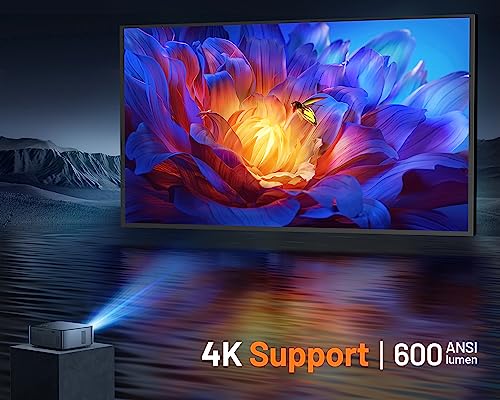 Goodee Projector 4K Supported, Outdoor Projector With Wifi And Bluetooth, Android Tv Projector With Auto Focus & Full-Sealed Optical Engine For Movie, Netflix/Prime Video Built-In, 8000+ Apps #TOP4