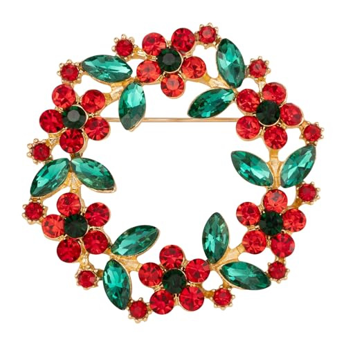 Image of Womens Wreath Flower Brooch Pin Crystal Brooch for Women