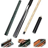 AILILI Queue Für Billard Snooker Pool Aus Holz 2 Teilig Ca. 147 cm (57 Zoll),mit Klebeleder,Hartschalenkoffer,Pool Cue,Für Billardtische Snookerqueues