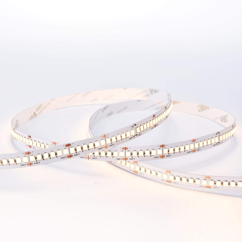 NUOVA GERMANY - PRO Strip LED Alta Luminosita 5M, Striscia Nastro 120W,24V 24W/M 2569Lm/m Flessibile Tagliabile 240Led/m SMD 2835, Luce Naturale 4000K